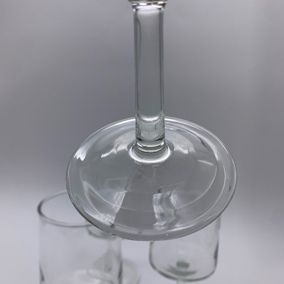 Set If 4 Vintage Clear Solid Cylinder Stem Wine Glasses 7” - Picture 7 of 10